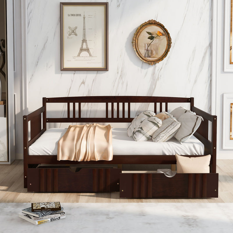 Modern DreamHaus multifunctional daybed with built-in storage drawers and sleek design, perfect for contemporary bedrooms.