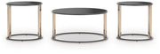 Hannerly - Occasional Table Set (Set of 3) - Black / Gold Finish - R&R Furniture Gallery (Fountain Valley, CA)