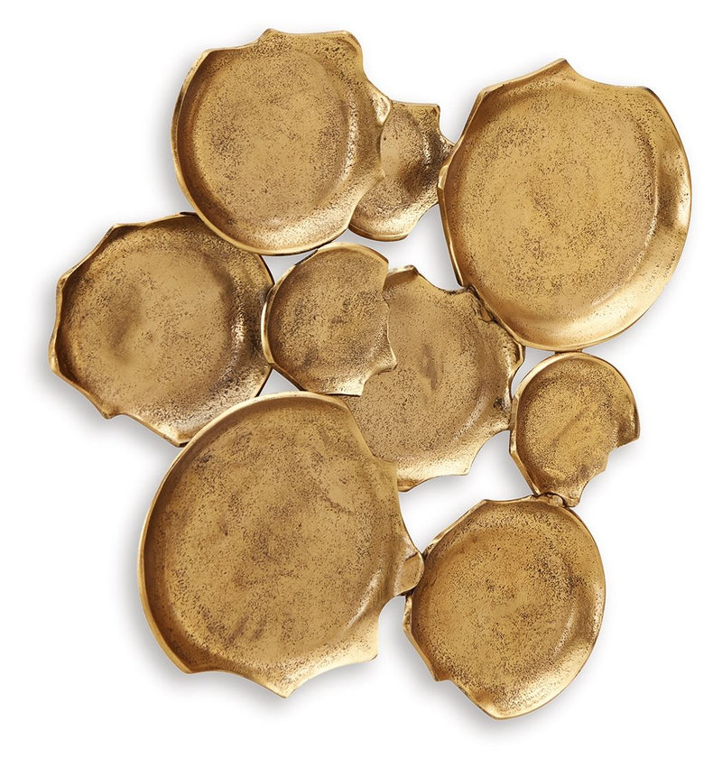 Gageton - Wall Decor - Antique Gold Finish - R&R Furniture Gallery (Fountain Valley, CA)