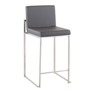 Lumi Source Fuji high back counter stool with contemporary design, featuring a sleek wooden finish and modern seating for kitchen or bar.