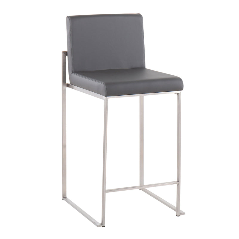 Lumi Source Fuji high back counter stool with contemporary design, featuring a sleek wooden finish and modern seating for kitchen or bar.