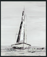 Sails - 48" x 72" Painting By Buddy Whitlock - Pearl Silver - R&R Furniture Gallery (Fountain Valley, CA)