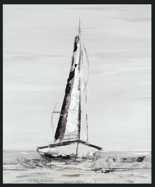 Sails - 48" x 72" Painting By Buddy Whitlock - Pearl Silver - R&R Furniture Gallery (Fountain Valley, CA)