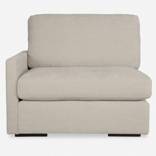 Uttermost Refuge sofa chaise with plush cushions and modern design, featuring sleek upholstery and a comfortable, stylish lounge area.