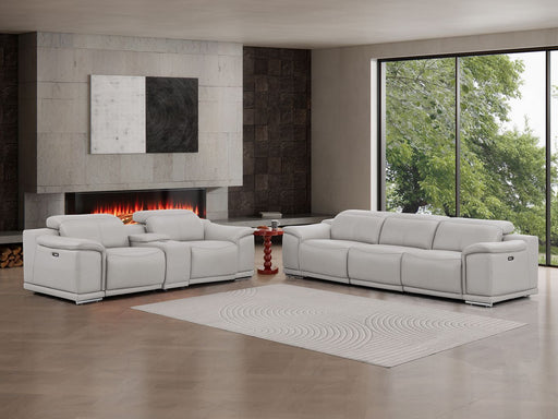 2679 - Genuine Leather Reclining Set (Sofa And Loveseat With 5 Power Recliners) - R&R Furniture Gallery (Fountain Valley, CA)