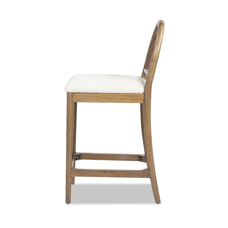 Leon - Arched Back & Upholstered Counter Stool (Set of 2) - Ivory White - R&R Furniture Gallery (Fountain Valley, CA)
