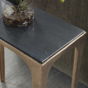 Accent Table - Warm Antique Brass / Black