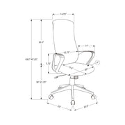 Black 8th Street office swivel chair with adjustable height and armrests, featuring a modern ergonomic design.