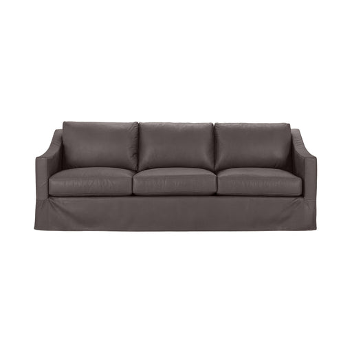 Classic Home Kipton upholstered stationary sofa with plush cushions and elegant fabric upholstery in a cozy living room setting.