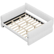 Dreamland upholstered storage platform bed with USB charging ports, featuring a padded headboard and sleek modern design.