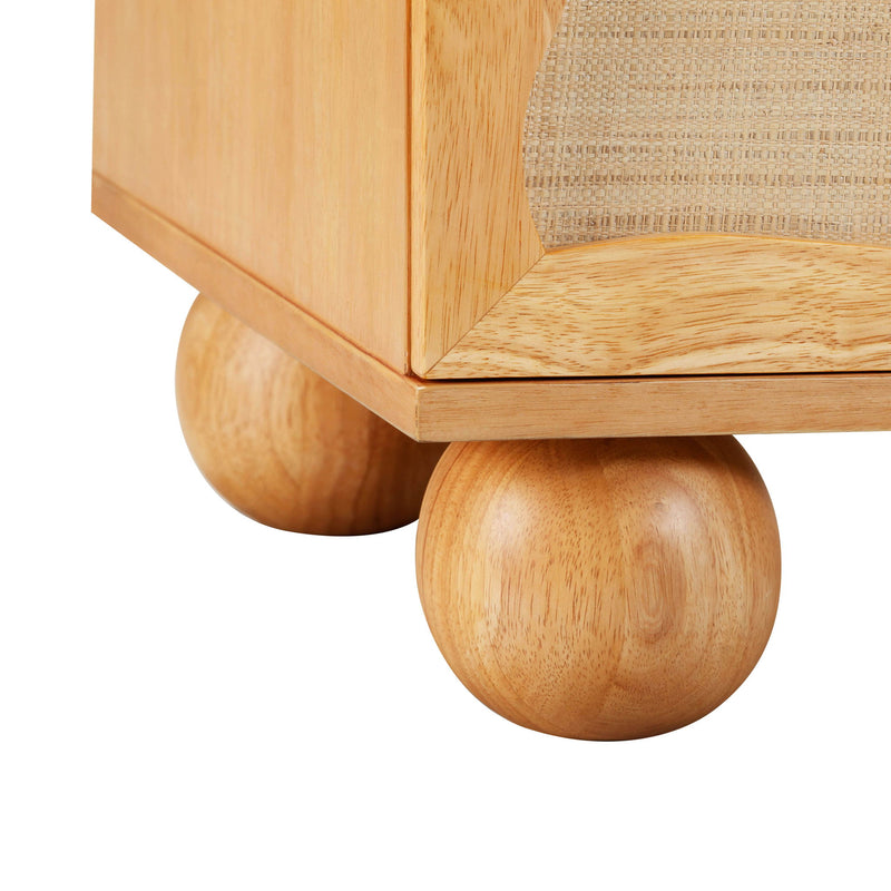 Grappa - Wood & Rattan Wavy Dresser - Natural - R&R Furniture Gallery (Fountain Valley, CA)