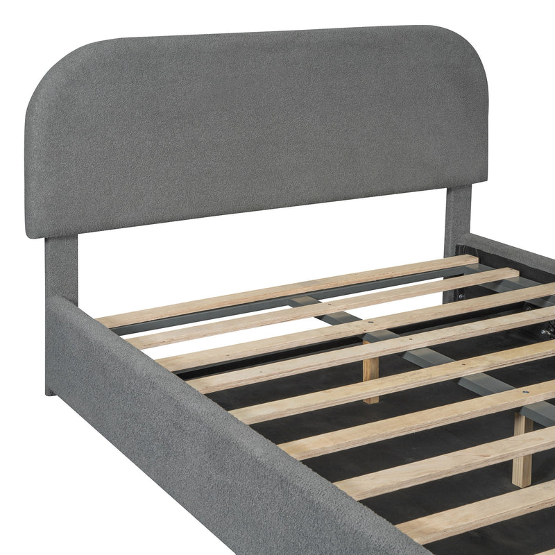 Upholstered Platform Bed With Hydraulic Storage System - R&R Furniture Gallery (Fountain Valley, CA)