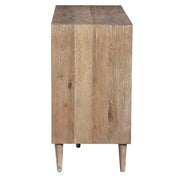 Uttermost Dani 4-door white accent cabinet with sleek modern design and clean lines, ideal for living room or entryway decor.