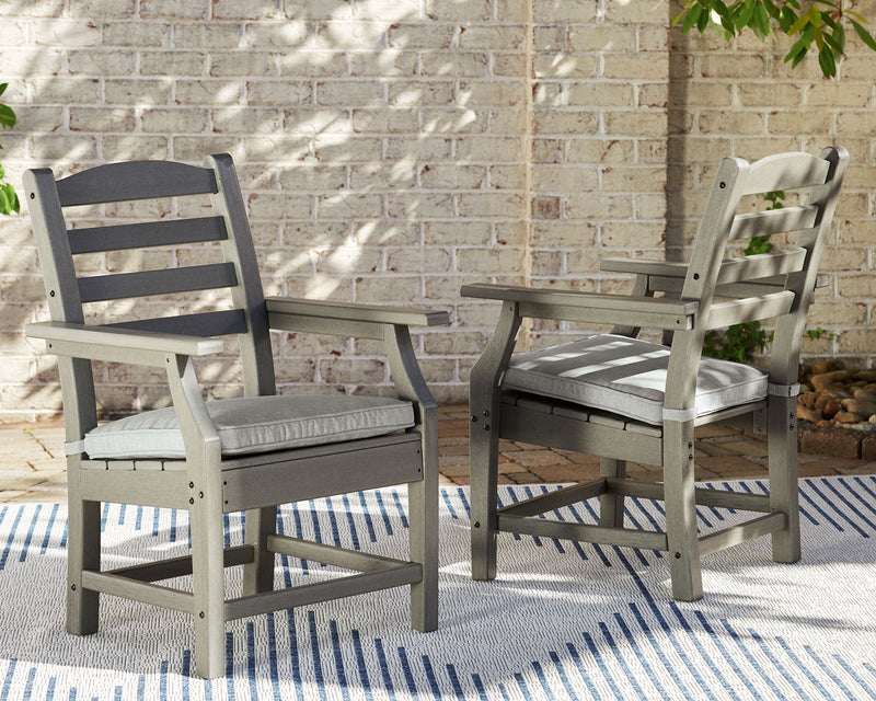Visola - Arm Chair With Cushion (Set of 2) - Gray - R&R Furniture Gallery (Fountain Valley, CA)