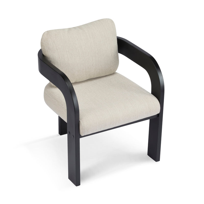 Dining Chairs With Pillow Back (Set of 2) - Beige / Black - R&R Furniture Gallery (Fountain Valley, CA)