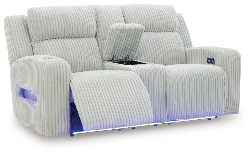 Forest Lake - Power Reclining Loveseat With Console / Adj Headrest - R&R Furniture Gallery (Fountain Valley, CA)