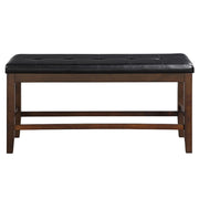 Urbana - Counter Height Bench - Black Synthetic Leather & Espresso - R&R Furniture Gallery (Fountain Valley, CA)