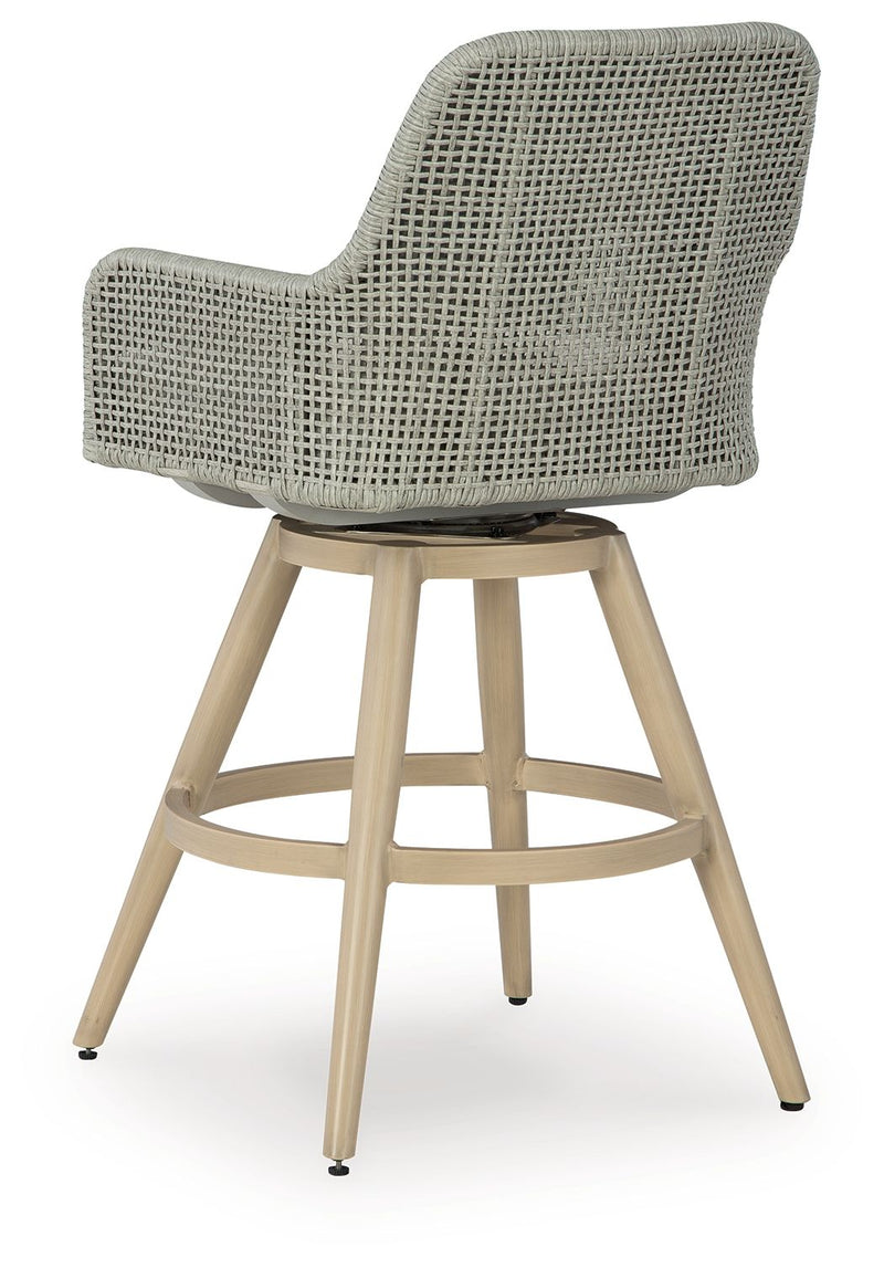 Seton Creek - Barstool With Cushion (Set of 2) - Beige / Gray - R&R Furniture Gallery (Fountain Valley, CA)