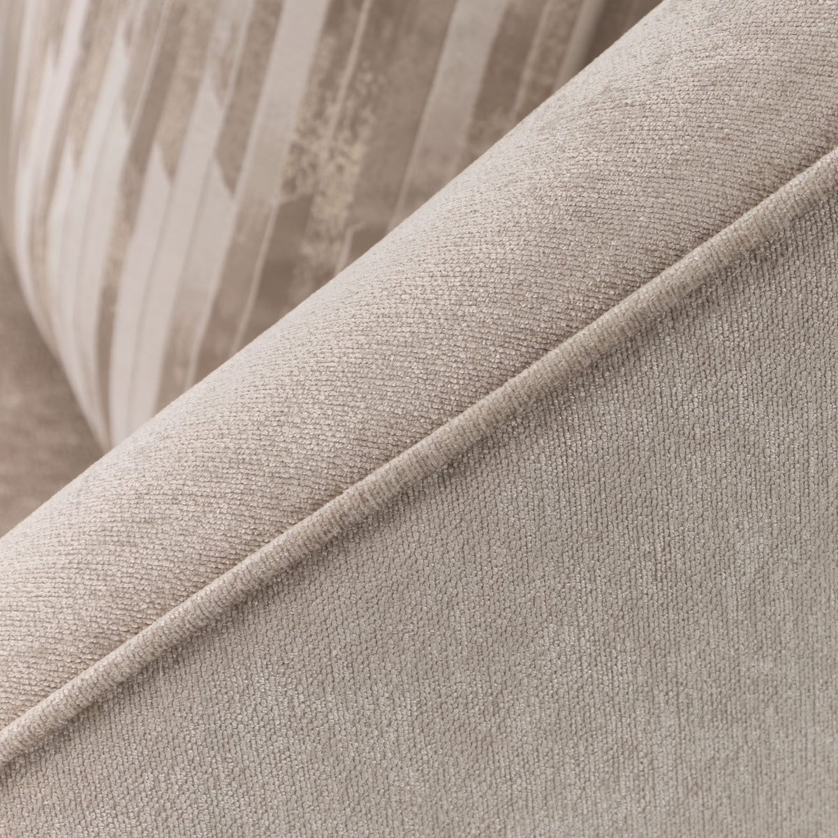Michael Amini La Rachelle swivel chair with plush upholstery, modern design, and polished wooden base, shown from a front angle.