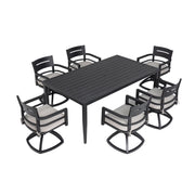 Outdoor Modern Dining Set, Chairs Sunbrella Cushioned And Dining Table With Umbrella Hole - R&R Furniture Gallery (Fountain Valley, CA)