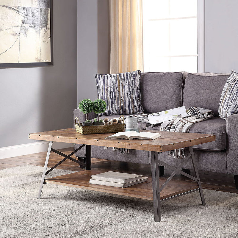 Ikram - Coffee Table - Weathered Oak & Sandy Black - R&R Furniture Gallery (Fountain Valley, CA)