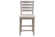 Counter Side Dining Stool With Ladder Back (Set of 2) - Gray - R&R Furniture Gallery (Fountain Valley, CA)
