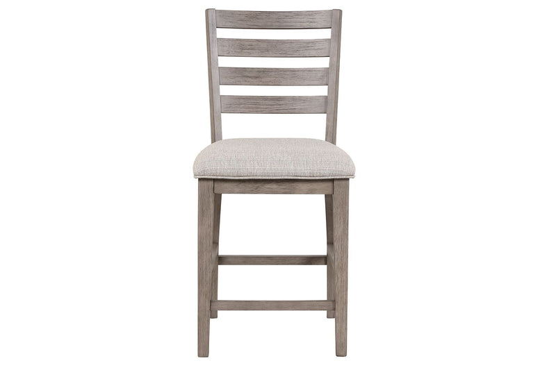 Counter Side Dining Stool With Ladder Back (Set of 2) - Gray - R&R Furniture Gallery (Fountain Valley, CA)