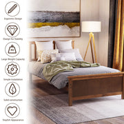 DreamHaus platform bed with headboard, footboard, and wood slat support, showcasing a modern bedroom furniture design.