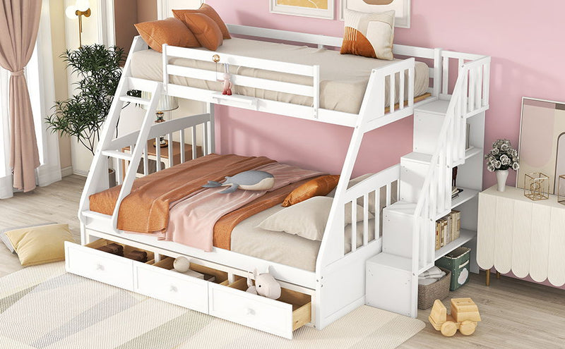 Bunk Bed With Drawers, Ladder And Storage Staircase - R&R Furniture Gallery (Fountain Valley, CA)