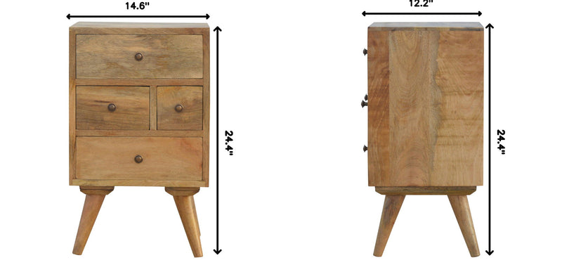 4 Drawer Multi Nightstand - Oak - R&R Furniture Gallery (Fountain Valley, CA)