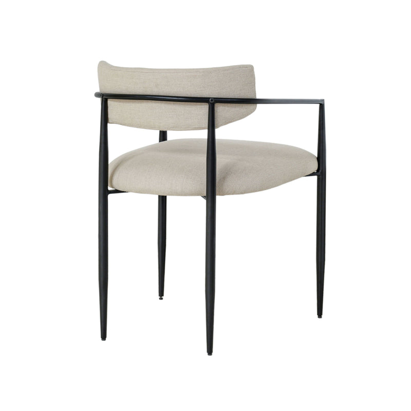 Forte - Linen Forged Iron Dining Chair - Cream - R&R Furniture Gallery (Fountain Valley, CA)