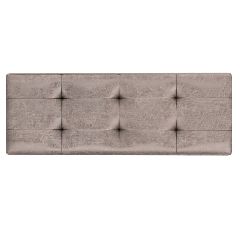 Shay - Large Square Coffee Table Storage Ottoman Mid-Century Style - R&R Furniture Gallery (Fountain Valley, CA)
