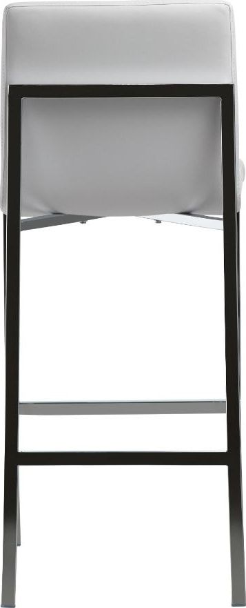 Amalfi Metal Back Bar Stool in White Leather