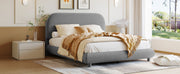 Upholstered Platform Bed With Thick Solid Frame And Stylish Curve-Shaped Design - R&R Furniture Gallery (Fountain Valley, CA)