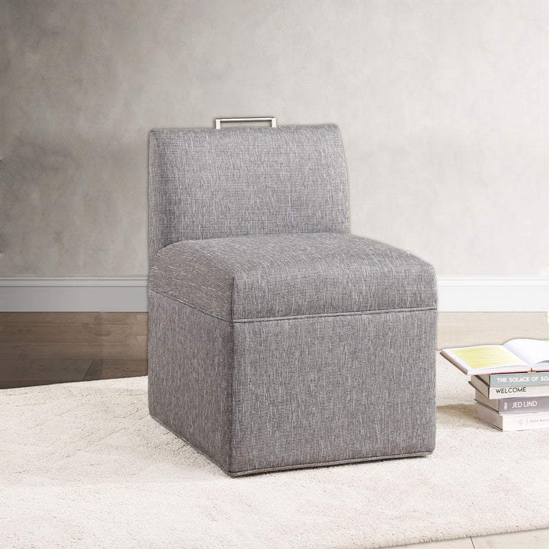 Della - Upholstered Castered Chair - Gray - R&R Furniture Gallery (Fountain Valley, CA)