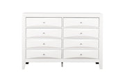 Glory Furniture Marilla dresser with sleek wood finish and multiple drawers, ideal for bedroom storage and organization.
