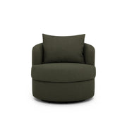 TOV Furniture Silvi swivel chair with modern design, featuring a rounded backrest and sleek legs in a stylish living room setting.