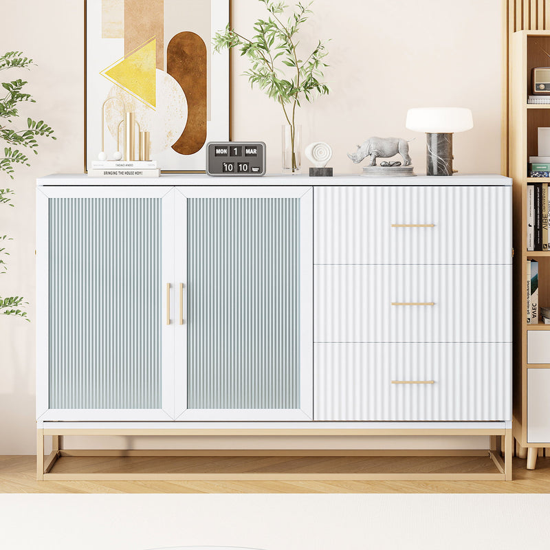 Murphy Bed With Frosted Glass Doors Design, Fake Drawers, Metal Legs - R&R Furniture Gallery (Fountain Valley, CA)