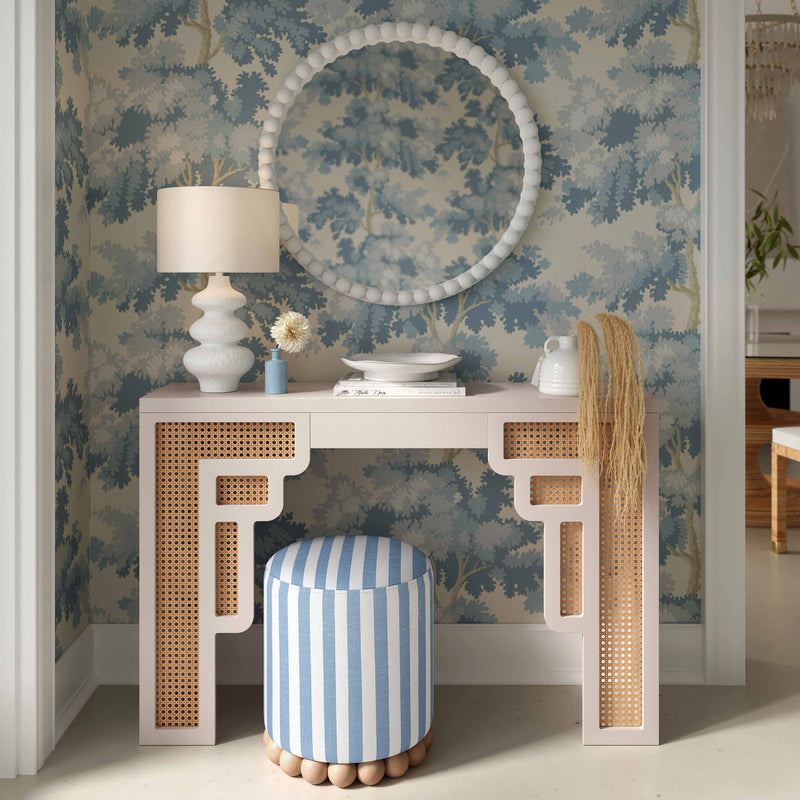 Dex - Striped Linen Ottoman - R&R Furniture Gallery (Fountain Valley, CA)