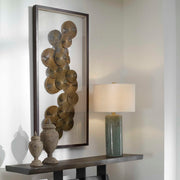 Uttermost The Times shadow box wall art in light brown, modern wall decor with layered textured design for stylish interior decoration.
