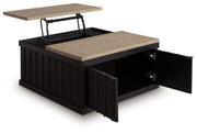 Rylandyn - Lift Top Cocktail Table - Black / Light Brown - R&R Furniture Gallery (Fountain Valley, CA)
