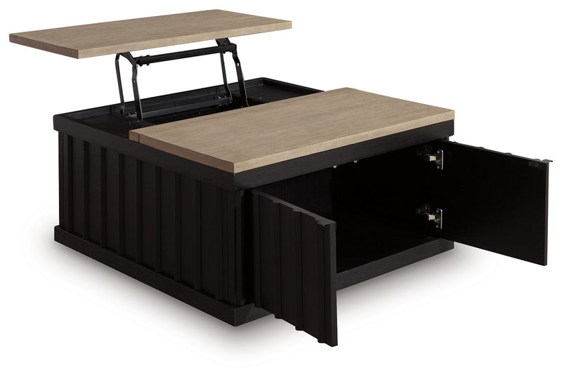 Rylandyn - Lift Top Cocktail Table - Black / Light Brown - R&R Furniture Gallery (Fountain Valley, CA)