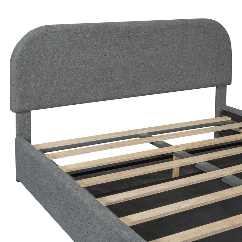 Upholstered Platform Bed With Hydraulic Storage System - R&R Furniture Gallery (Fountain Valley, CA)