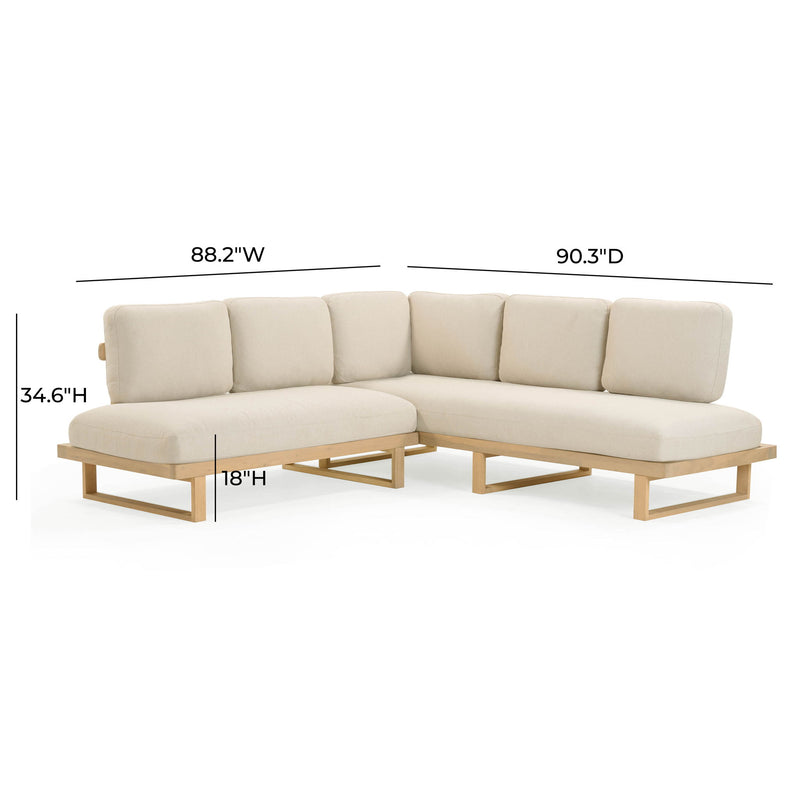 Evan - Outdoor L-Sectional - Cream - R&R Furniture Gallery (Fountain Valley, CA)