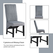 Kini - Side Chair (Set of 2) - Gray Corduroy & Black - R&R Furniture Gallery (Fountain Valley, CA)