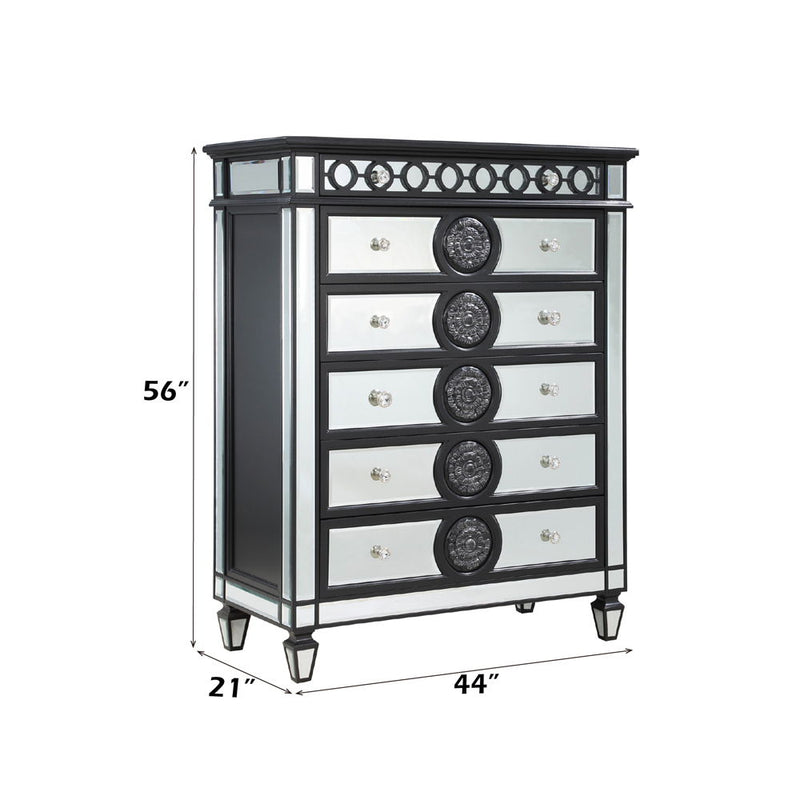 Varian II - Chest - Mirrored, Black & Sliver - R&R Furniture Gallery (Fountain Valley, CA)
