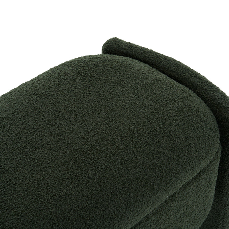Elegant Long Shaped Storage Ottoman Bench, Boucle Material, Simple And Grand Design - Dark Green - R&R Furniture Gallery (Fountain Valley, CA)