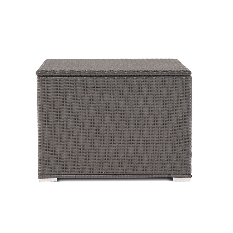 Santa Rosa storage table by Noble House featuring a wooden surface and ample storage space with a modern design.