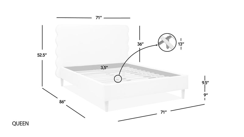 Stockholm - Modern Wavy Headboard Platform Bed - R&R Furniture Gallery (Fountain Valley, CA)