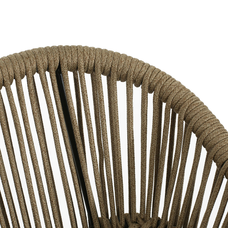 La Push - Outdoor Rope Barstool (Set of 2) - Black / Brown - R&R Furniture Gallery (Fountain Valley, CA)
